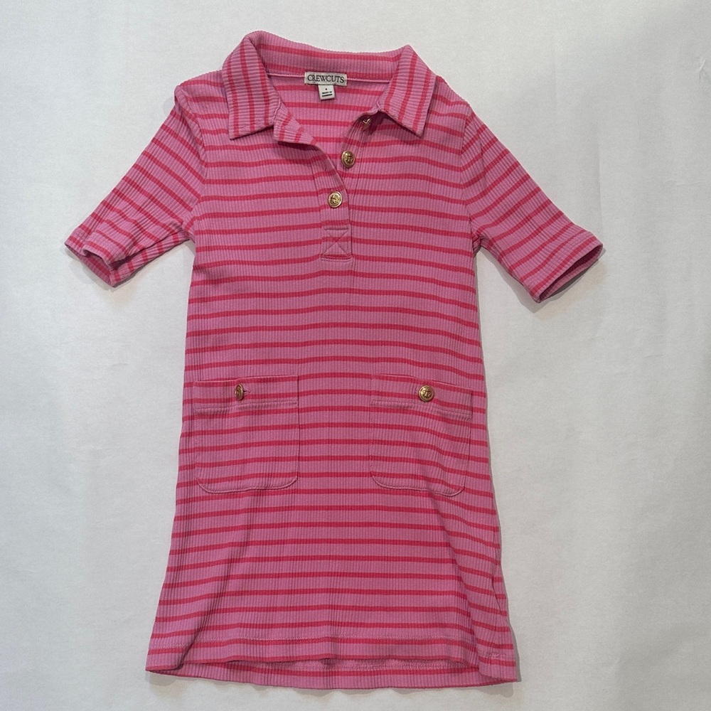 Crewcuts Pink Striped Polo Dress